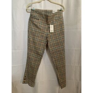 Croft And Barrow Womens 8 Regular Ankle Mid rise Beige Multi Plaid